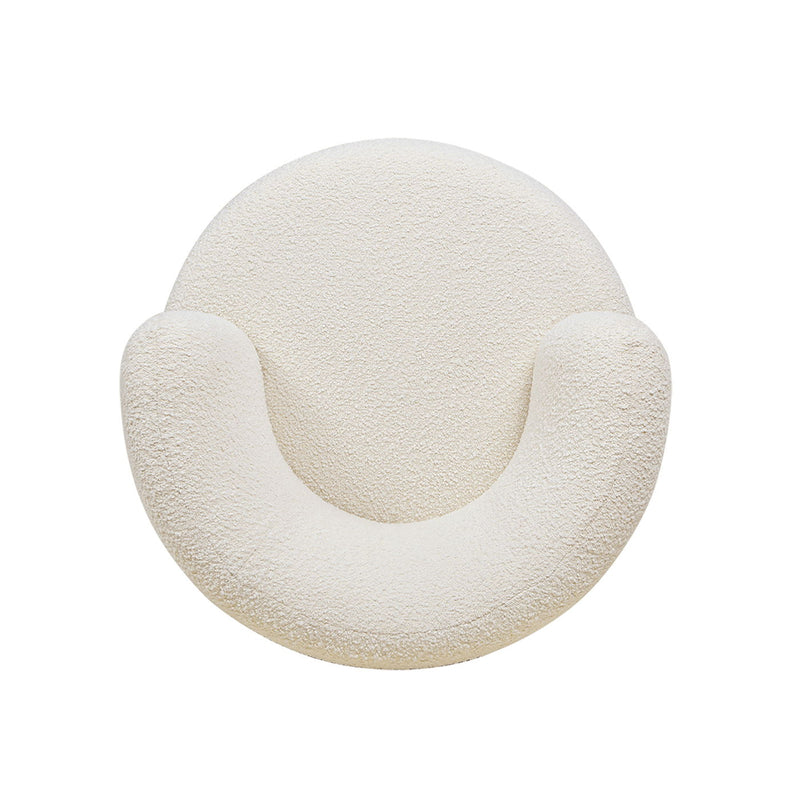 Fuji - 360 Swivel Low Barrel Back Accent Chair - Ivory White - R&R Furniture Gallery (Fountain Valley, CA)
