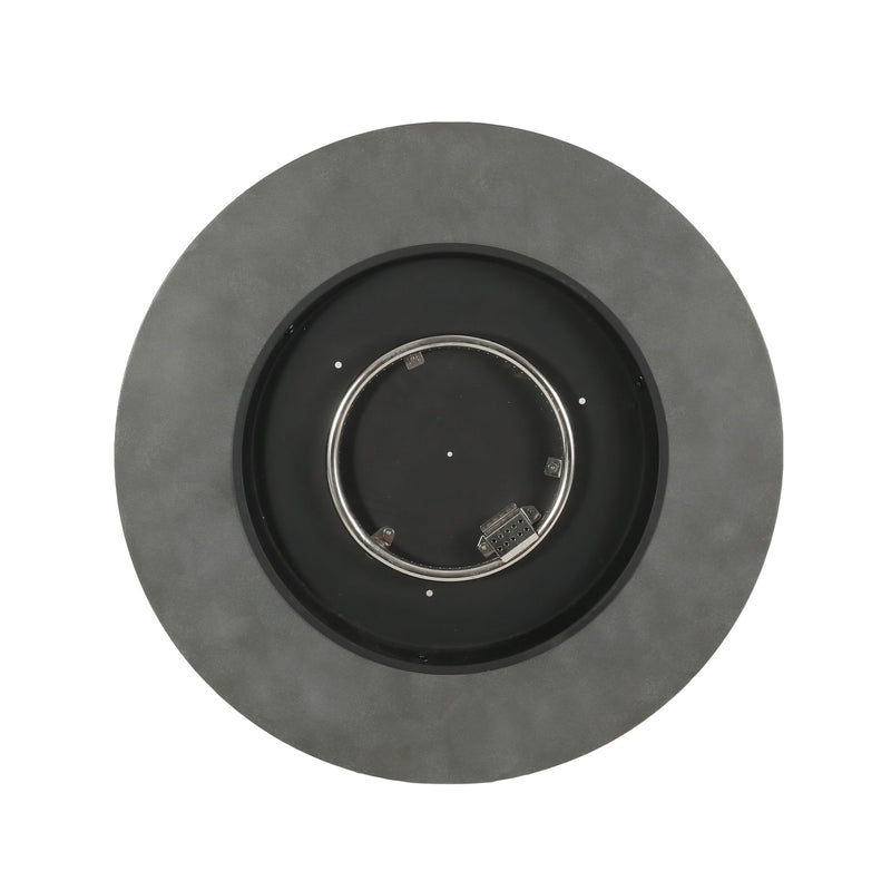 Round iron fire pit by Noble House with 40,000 Btu burner for outdoor heating and ambiance.