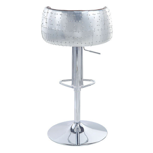Brancaster - 41" Adjustable Stool With Swivel - Vintage Brown Top Grain Leather & Aluminum - R&R Furniture Gallery (Fountain Valley, CA)