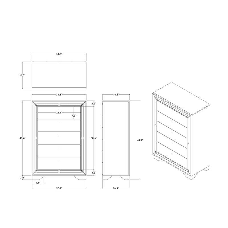 Chloe - Chest - Gemstone Silver - R&R Furniture Gallery (Fountain Valley, CA)