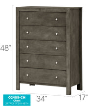 Gray transitional elegant storage chest by Glory Furniture, featuring sleek accent chest design with smooth finish and functional storage space.