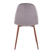 Pebble Contemporary Upholstered Dining & Accent Chair Set of 2 — Walnut Legs - R&R Furniture Gallery (Fountain Valley, CA)