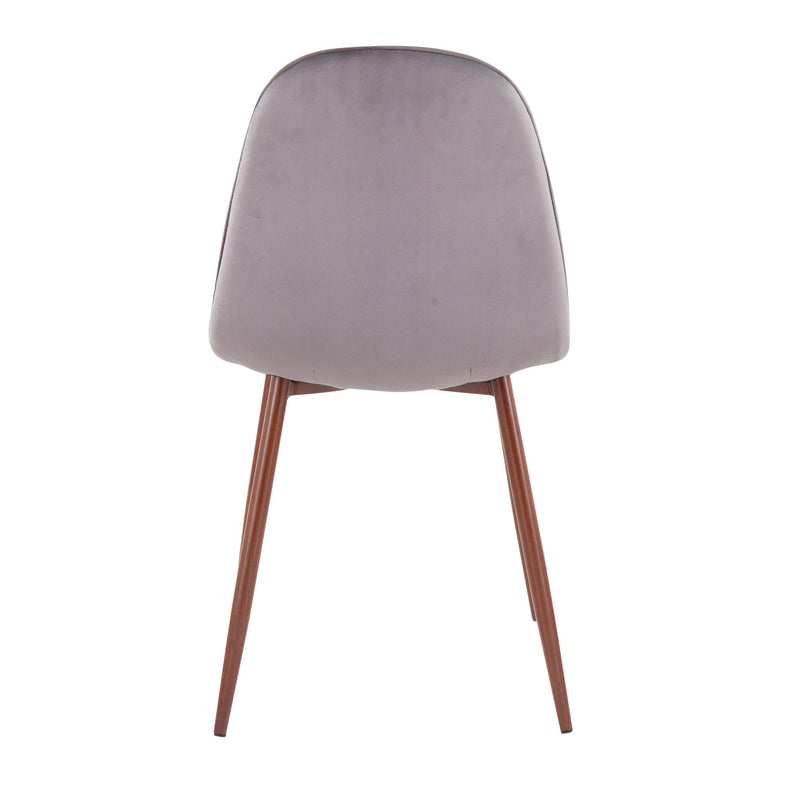 Pebble Contemporary Upholstered Dining & Accent Chair Set of 2 — Walnut Legs - R&R Furniture Gallery (Fountain Valley, CA)