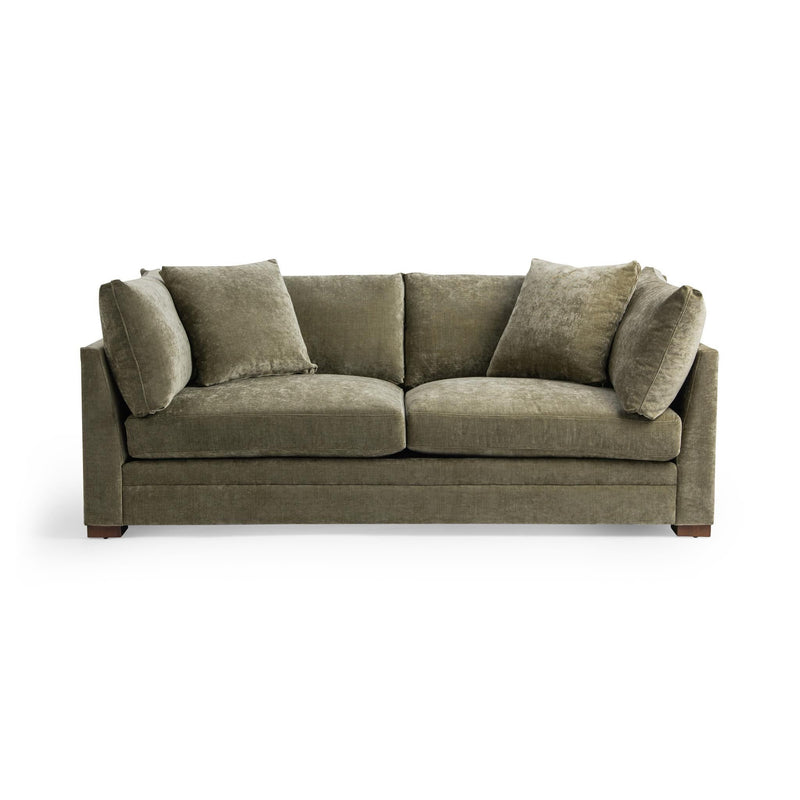 Classic Home Audrey stationary sofa with plush fabric upholstery and elegant design, ideal for living room seating.