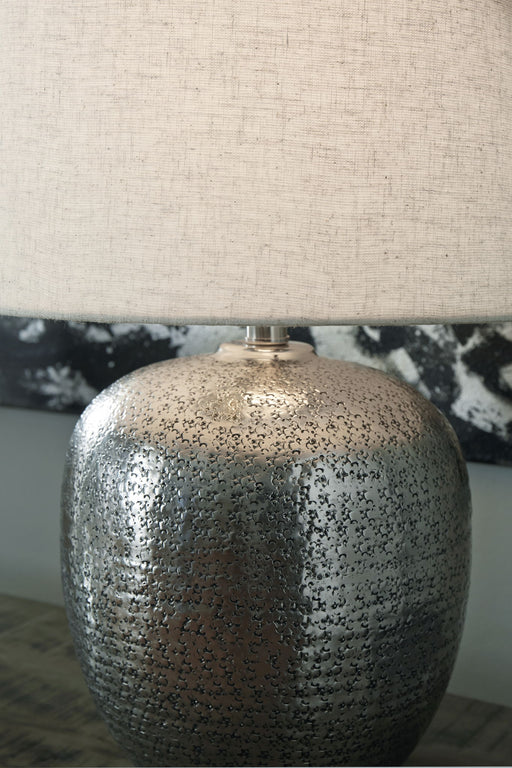 Magalie - Metal Table Lamp  - Antique Silver Finish - R&R Furniture Gallery (Fountain Valley, CA)