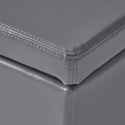Noble House Glouster contemporary storage ottoman with a plush fabric top and wooden legs, versatile for living room storage.