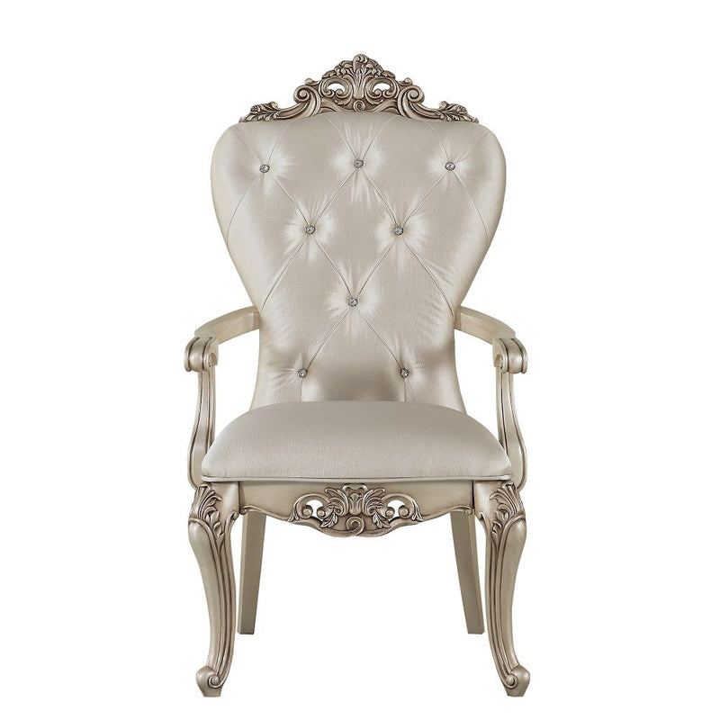 Gorsedd - Arm Chair (Set of 2) - Cream Fabric & Golden Ivory - R&R Furniture Gallery (Fountain Valley, CA)