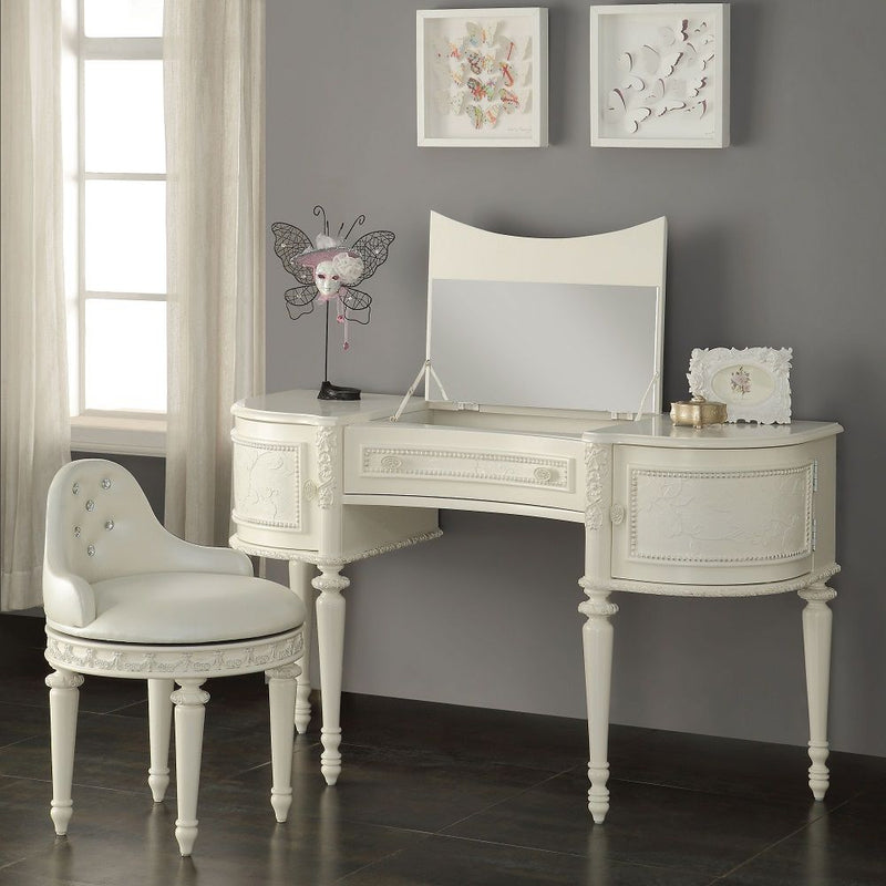 Dorothy - Vanity Chair With Swivel - Ivory - R&R Furniture Gallery (Fountain Valley, CA)