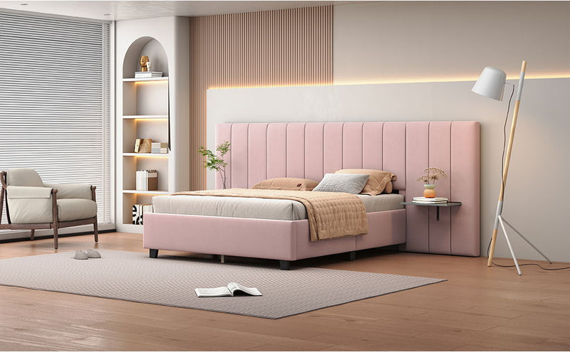 Upholstered Platform Bed With Big Headboard - R&R Furniture Gallery (Fountain Valley, CA)