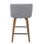 Toriano - Mid Century Modern Fixed Height Counter Stool & Square Footrest (Set of 2) - R&R Furniture Gallery (Fountain Valley, CA)