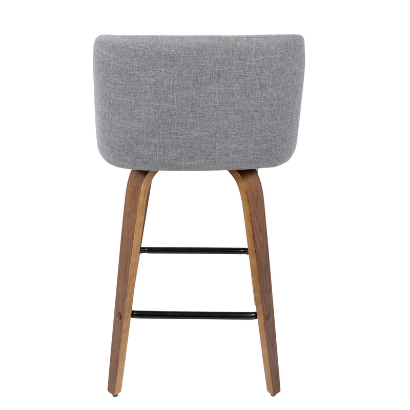 Toriano - Mid Century Modern Fixed Height Counter Stool & Square Footrest (Set of 2) - R&R Furniture Gallery (Fountain Valley, CA)