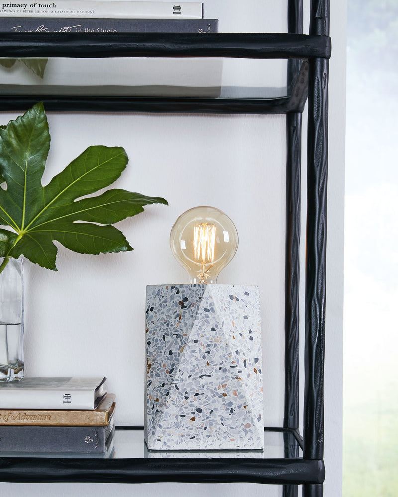 Maywick - Concrete Table Lamp  - White - R&R Furniture Gallery (Fountain Valley, CA)