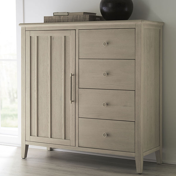 Camden Six Drawer One Door Oak Wood Chest in Chai