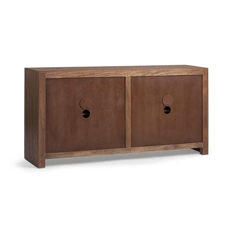 Classic Home Glendale 4-door buffet in toasted chestnut wood with sleek design and spacious storage.