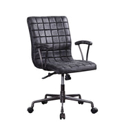 Barack - Office Chair - Vintage Black Top Grain Leather & Aluminum - R&R Furniture Gallery (Fountain Valley, CA)
