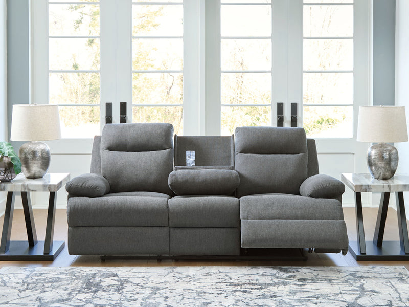 Side-Swipe - Reclining Sofa With Drop Down Table - R&R Furniture Gallery (Fountain Valley, CA)