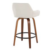 Lumi Source Daniella contemporary fixed-height counter stools with swivel, round footrest, set of 2, featuring modern design and sleek finish.