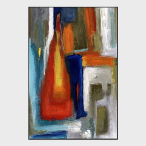Tetris - 40" x 60" Painting Art by Buddy Whitlock - Red / Blue - R&R Furniture Gallery (Fountain Valley, CA)
