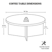 Round Coffee Table With Solid Veneer Top - R&R Furniture Gallery (Fountain Valley, CA)