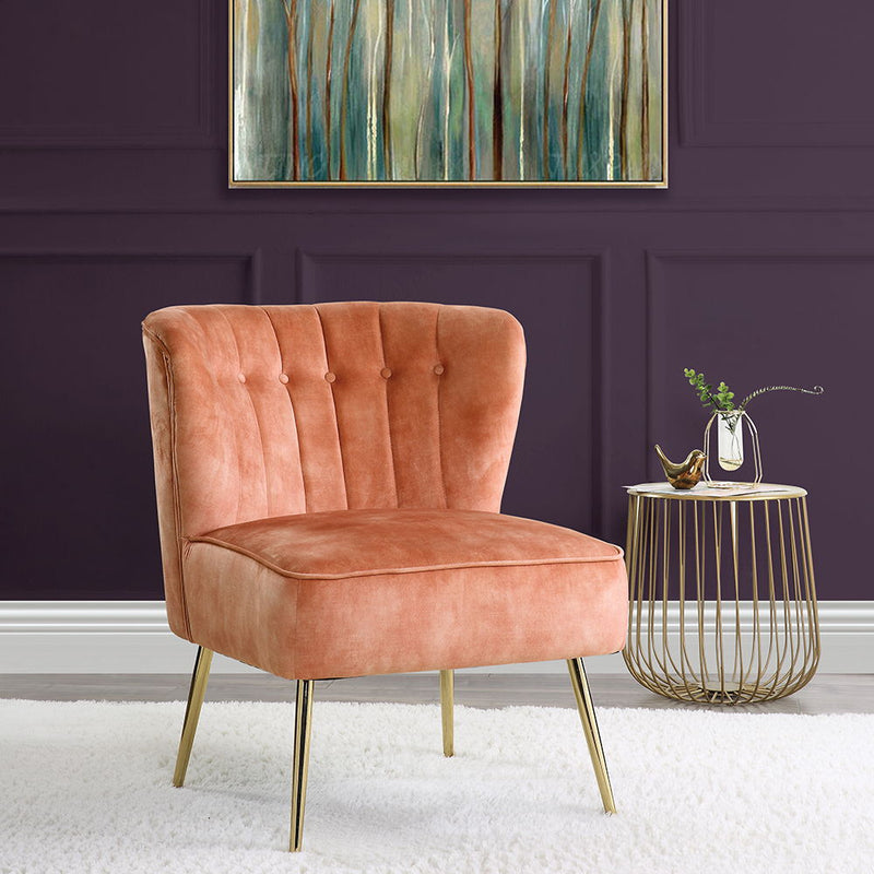 Sambell - Accent Chair - Burnt Orange Velvet