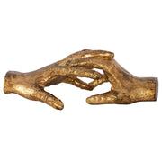 Gold "Hold My Hand" sculpture by Uttermost, artistic figurine capturing a touching hand-holding moment in detailed craftsmanship.