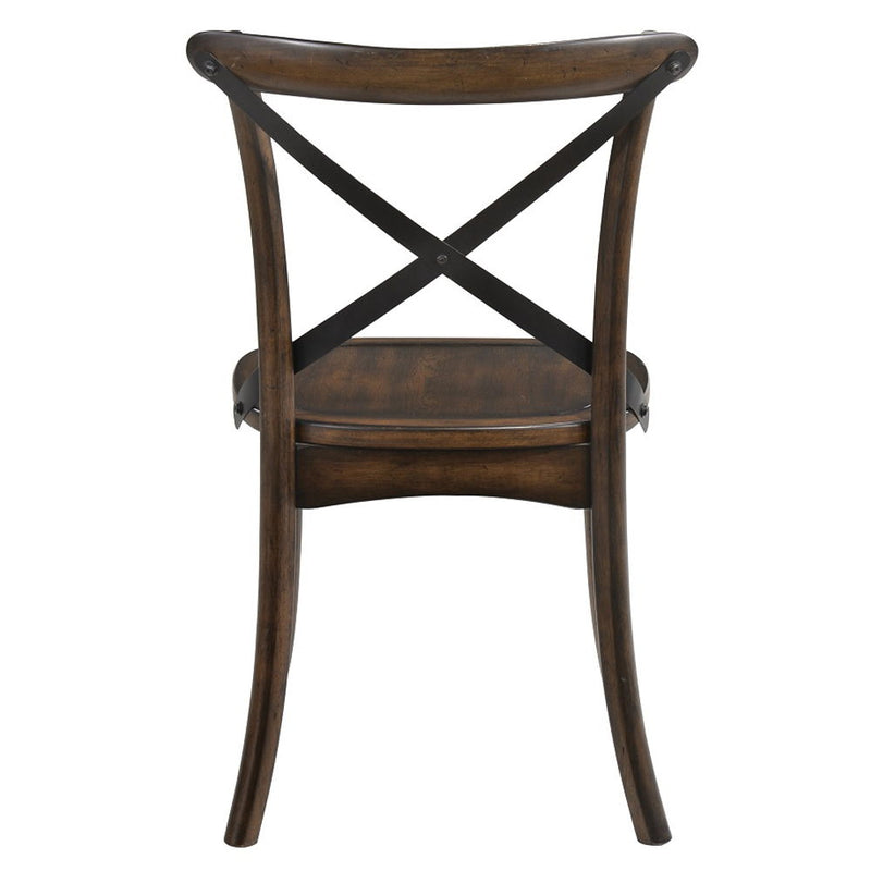Kaelyn - Side Chair (Set of 2) - Dark Oak & Black Metal - R&R Furniture Gallery (Fountain Valley, CA)