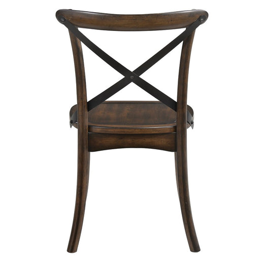 Kaelyn - Side Chair (Set of 2) - Dark Oak & Black Metal - R&R Furniture Gallery (Fountain Valley, CA)