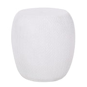 Outdoor lightweight concrete side table in antique white by Noble House, with a sleek, modern design for patio or garden use.