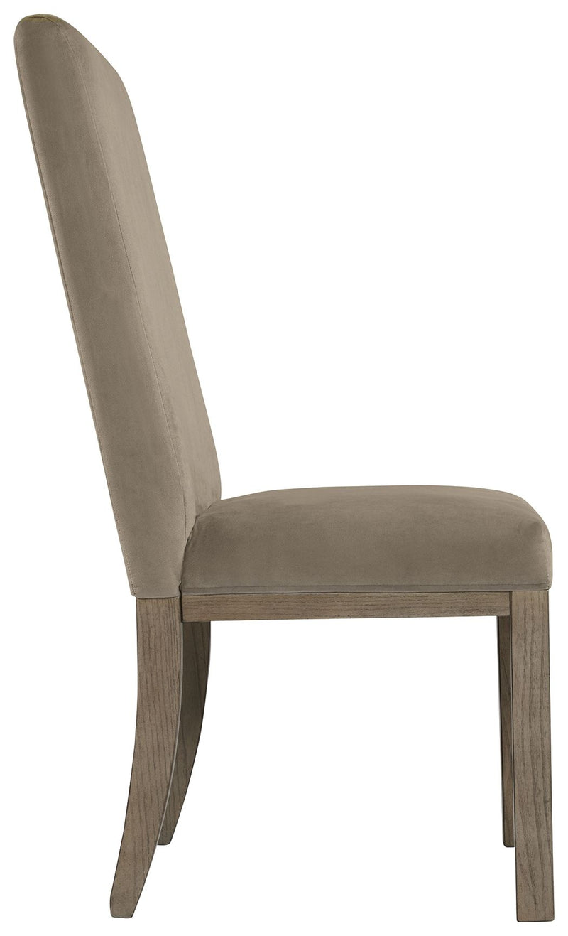 Chrestner - Dining UPH Side Chair (Set of 2) - Gray / Brown - R&R Furniture Gallery (Fountain Valley, CA)