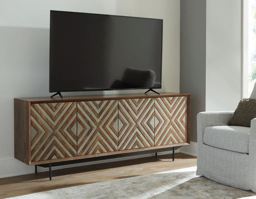 Dreggan - Accent Cabinet - Brown / Gold Finish - R&R Furniture Gallery (Fountain Valley, CA)