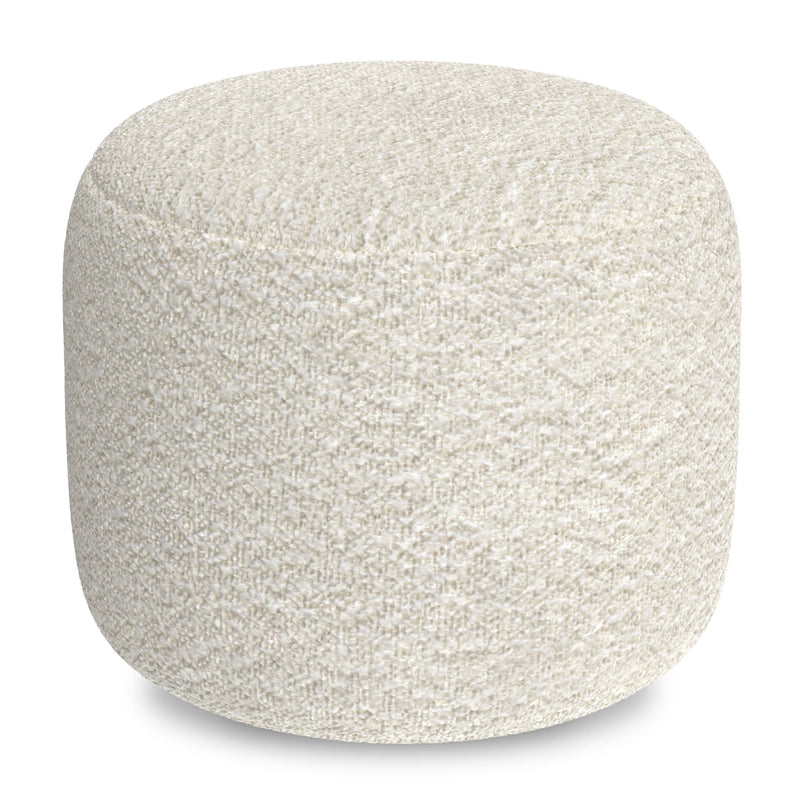 Chantal - Round Pouf - White - R&R Furniture Gallery (Fountain Valley, CA)