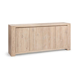 Classic Home Bristol 4-door buffet cabinet with wood finish, featuring storage compartments and a sleek, modern design.