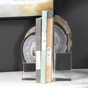 Amiya - Bookends (Set of 2) - Blue / Gray / White