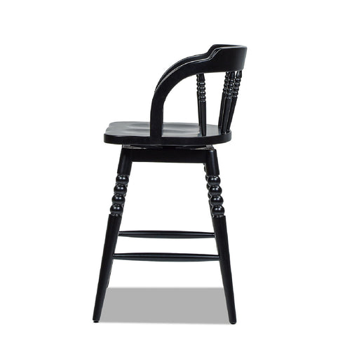 Breda - Turned Bubble Spindle Low Back Counter Stool - Black - R&R Furniture Gallery (Fountain Valley, CA)