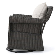 Amaya - Outdoor Swivel Rocker Chair With Water Resistant Cushions - Brown / Beige - R&R Furniture Gallery (Fountain Valley, CA)