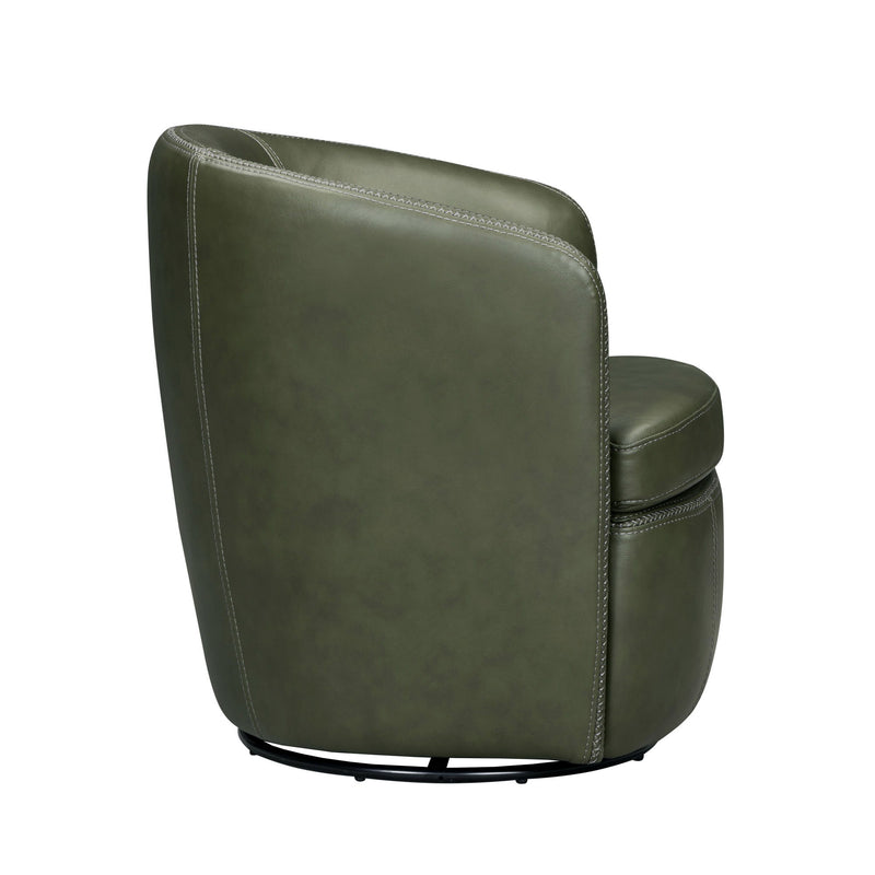 Barolo - 100% Italian Leather Swivel Club Chair (Set of 2)