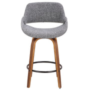 Lumi Source Fabrico mid-century modern counter stool with inviting design, counter height (24-27 inches), upholstered seat and wooden legs.