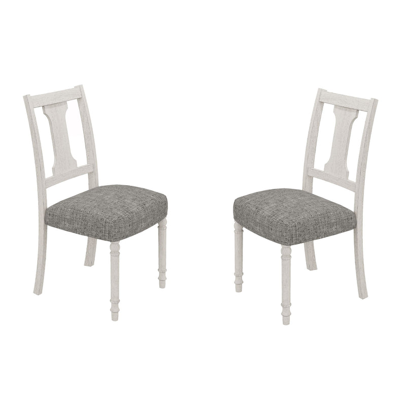 Tannen - Round 5 Piece Dining Table (Set of 5) - White / Gray