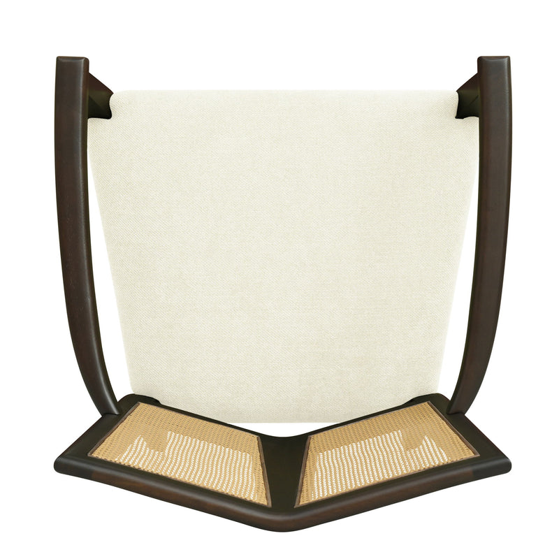 Mid Century Modern Arm Dining Chair Set With Rattan Backrest - R&R Furniture Gallery (Fountain Valley, CA)