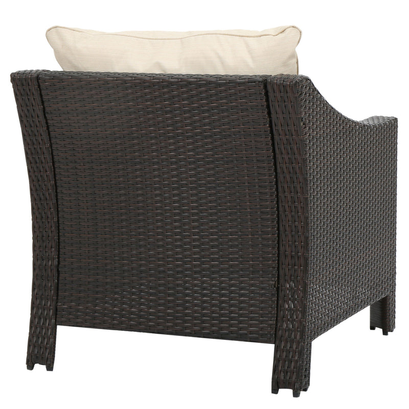 Antibes - 4 Pieces Wicker Chat Set - Brown / Beige - R&R Furniture Gallery (Fountain Valley, CA)