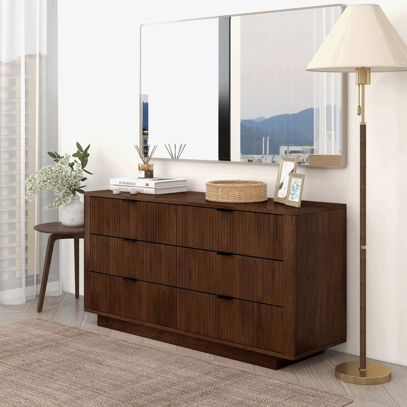 Lola - Dresser With 6 Drawers - Dark Brown - R&R Furniture Gallery (Fountain Valley, CA)
