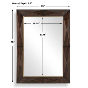 Diamond In The Rough - Wood Mirror - Gold / Woodtone