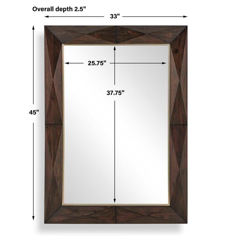 Diamond In The Rough - Wood Mirror - Gold / Woodtone