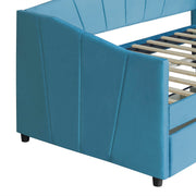 Upholstered Daybed With Two Drawers And Wood Slat - R&R Furniture Gallery (Fountain Valley, CA)