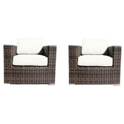 LSI Patio Furniture outdoor chair set with brown cushions, includes multiple comfortable chairs for patio or garden use