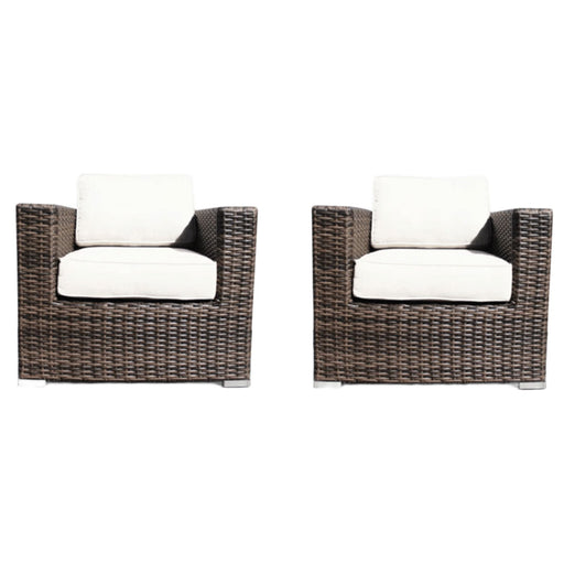 LSI Patio Furniture outdoor chair set with brown cushions, includes multiple comfortable chairs for patio or garden use