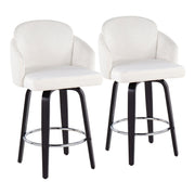 Lumi Source Dahlia contemporary counter stool set with round footrests, featuring modern design and sleek black finish.