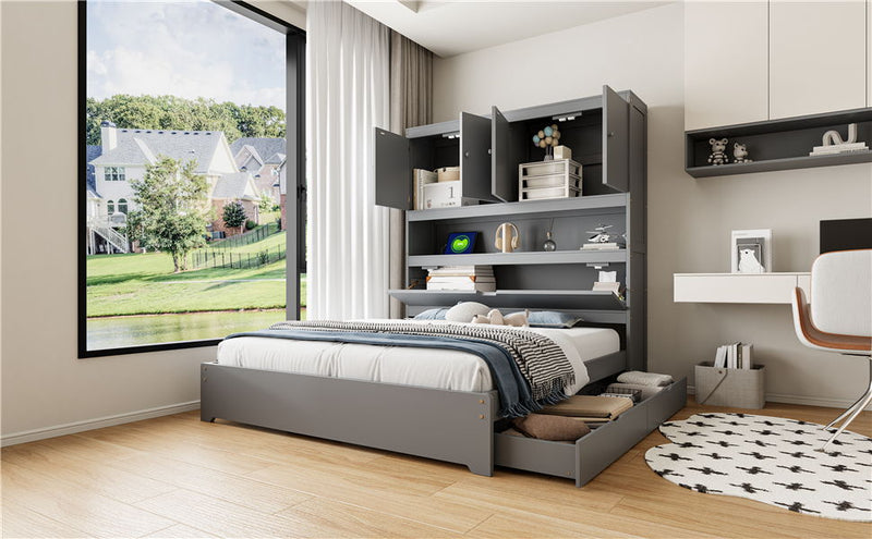 Platform Bed With USB, Storage Headboard & Drawers - R&R Furniture Gallery (Fountain Valley, CA)