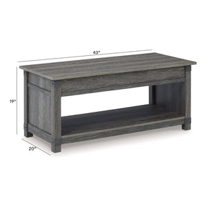 Freedan - Rect Lift Top Cocktail Table - Grayish Brown