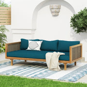 Claremont - 3 Seater Daybed Teak Acacia Wood Water Resistant Cushions - R&R Furniture Gallery (Fountain Valley, CA)